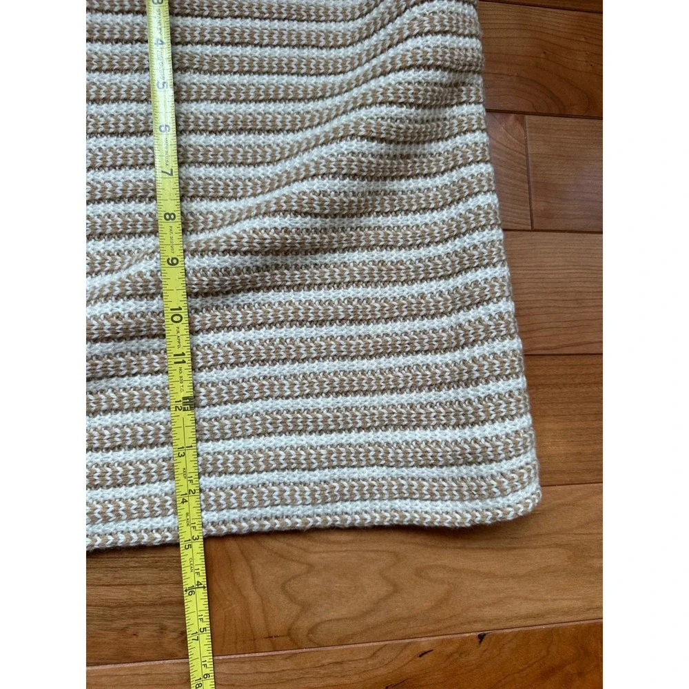 J. Crew Womens Tan Cream Striped Chunky Knit Infinity Scarf Loop Scarf‎ One Size